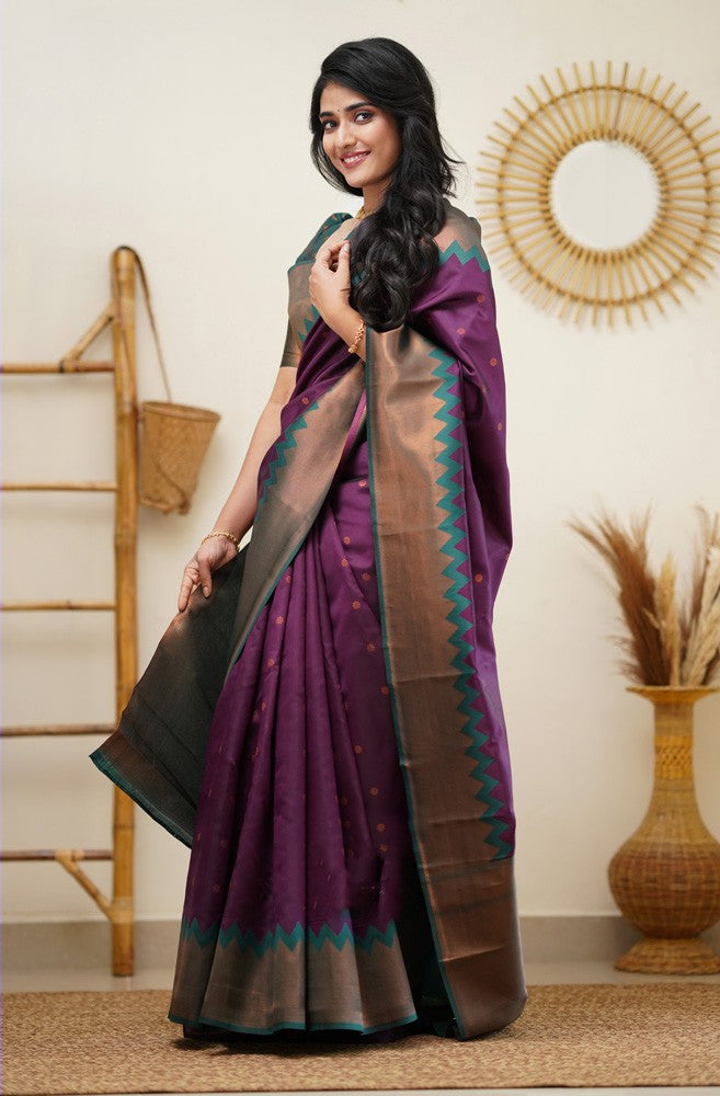 Splendorous Purple Soft Silk Saree with Fugacious Blouse Piece - Colorful Saree