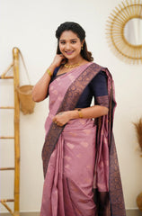 Sempiternal Pink Soft Banarasi Silk Saree With Vestigial Blouse Piece - Colorful Saree