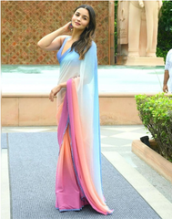 Soft Chiffon Multicolored Saree - Colorful Saree