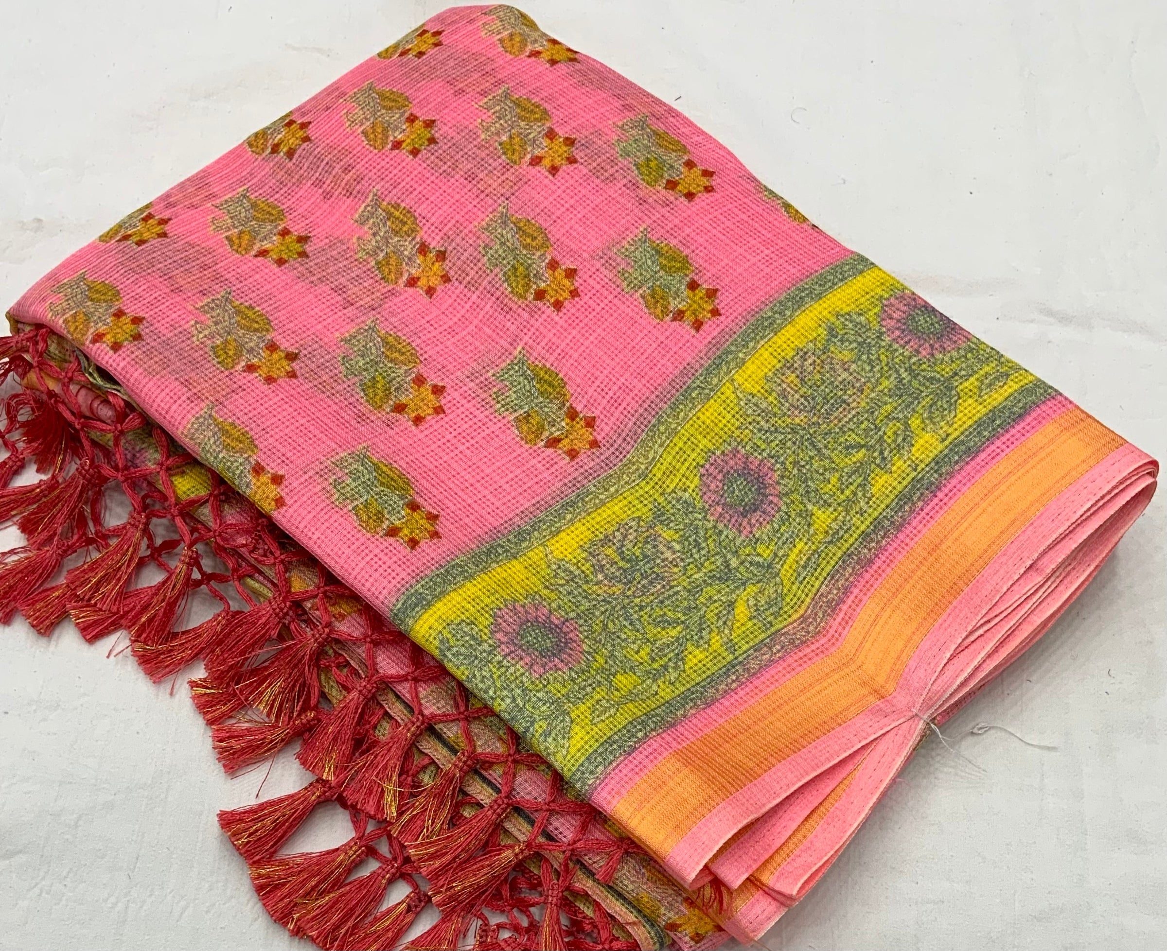 Sophisticated Women's Kota Silk Saree: Opulently Soft, Intricately Printed, and Adorned with a Weaving Pattu Border - Colorful Saree