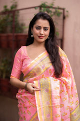 Sophisticated Women's Kota Silk Saree: Opulently Soft, Intricately Printed, and Adorned with a Weaving Pattu Border - Colorful Saree