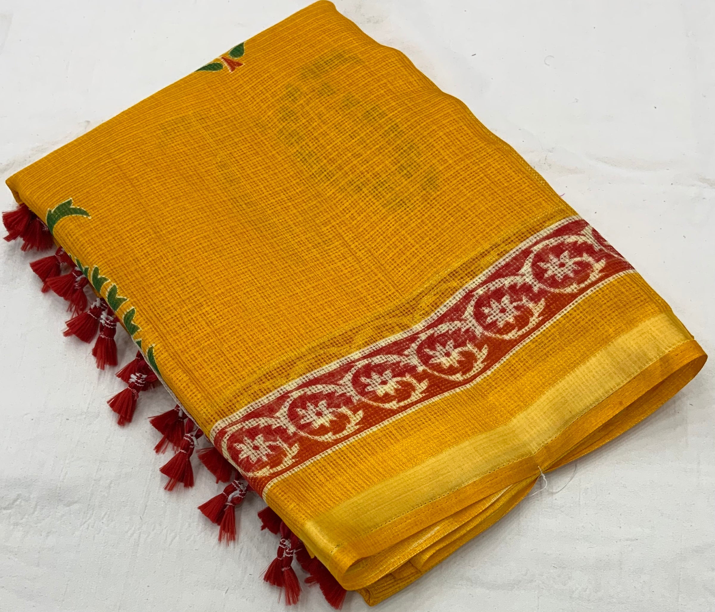 Sophisticated Women's Kota Silk Saree: Soft, Printed, and Enriched with Weaving Pattu Border - Colorful Saree