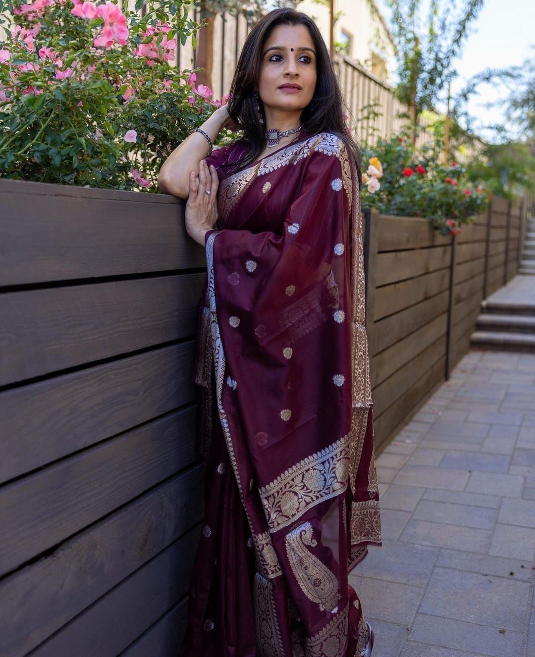 Arresting Maroon Soft Banarasi Silk Saree With Unique Blouse Piece - Colorful Saree