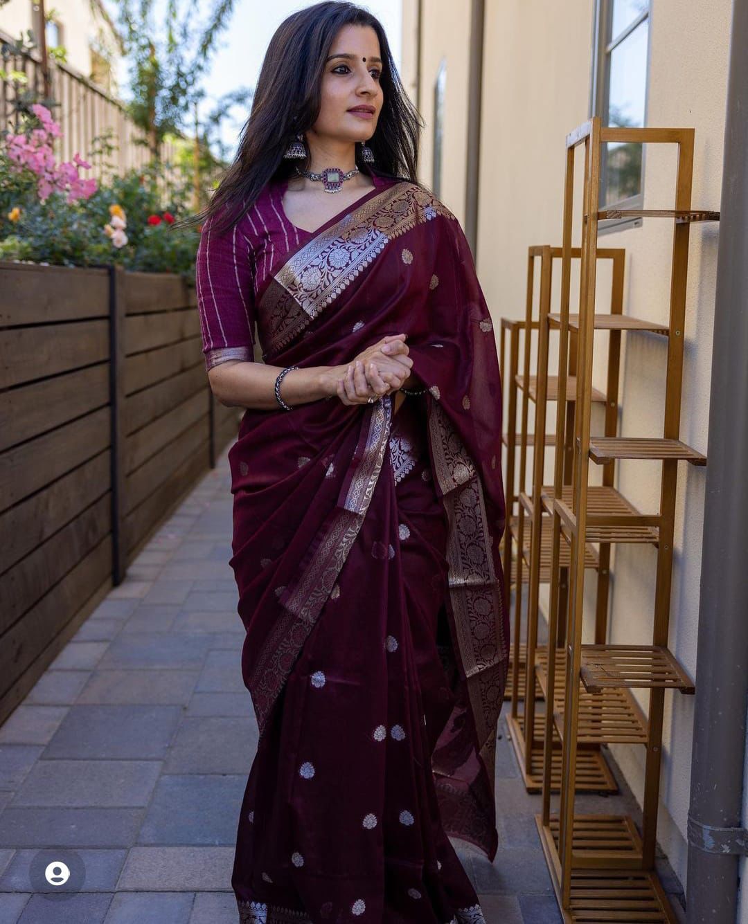 Arresting Maroon Soft Banarasi Silk Saree With Unique Blouse Piece - Colorful Saree