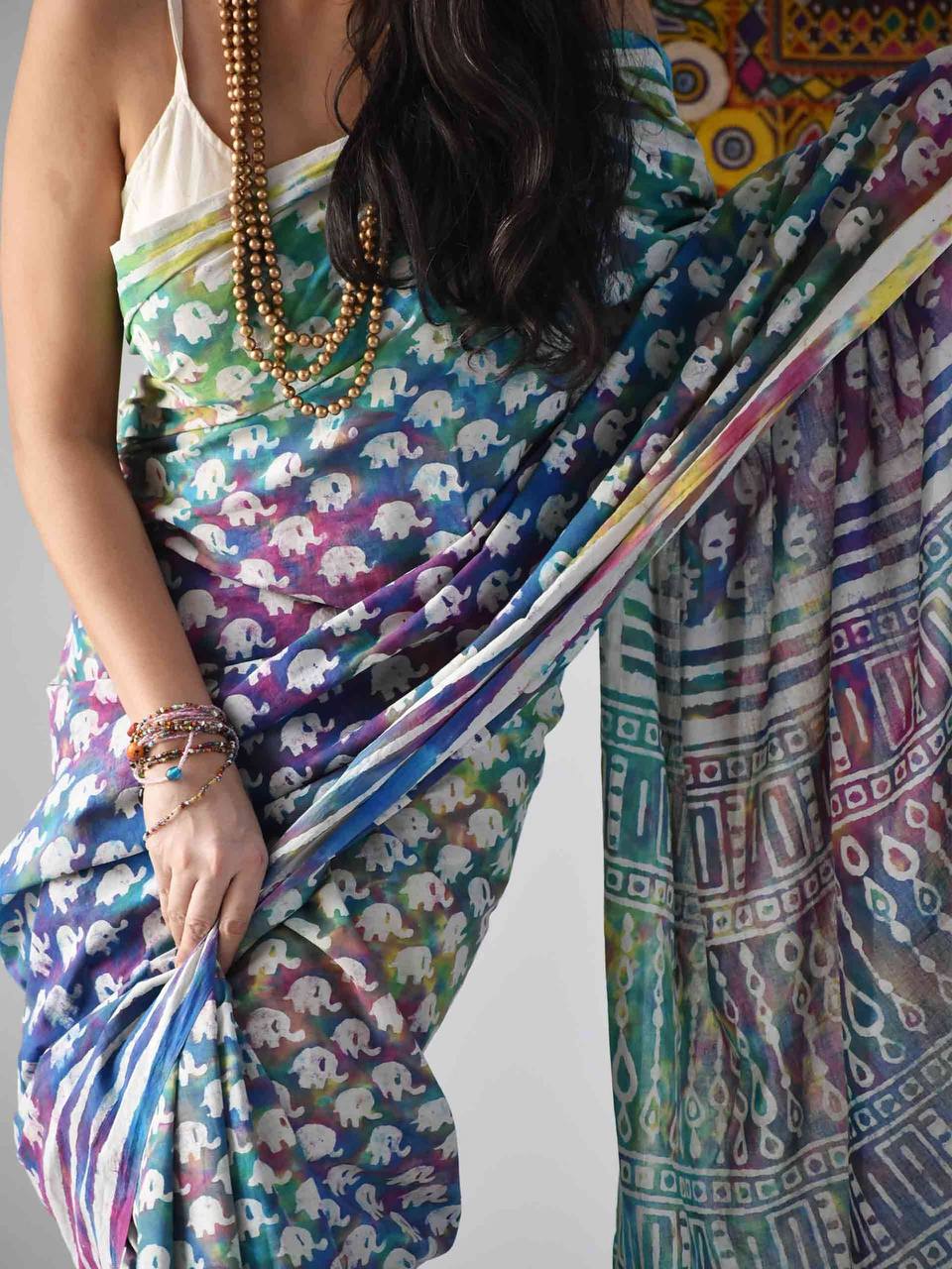 Celebrate Holi in Style with Our Vibrant Digital Print Dola Silk Sarees - Colorful Saree