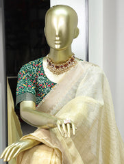 Enchanting Yellow Khadi Organza Saree with Two Exquisite Blouse Options Colorful Saree