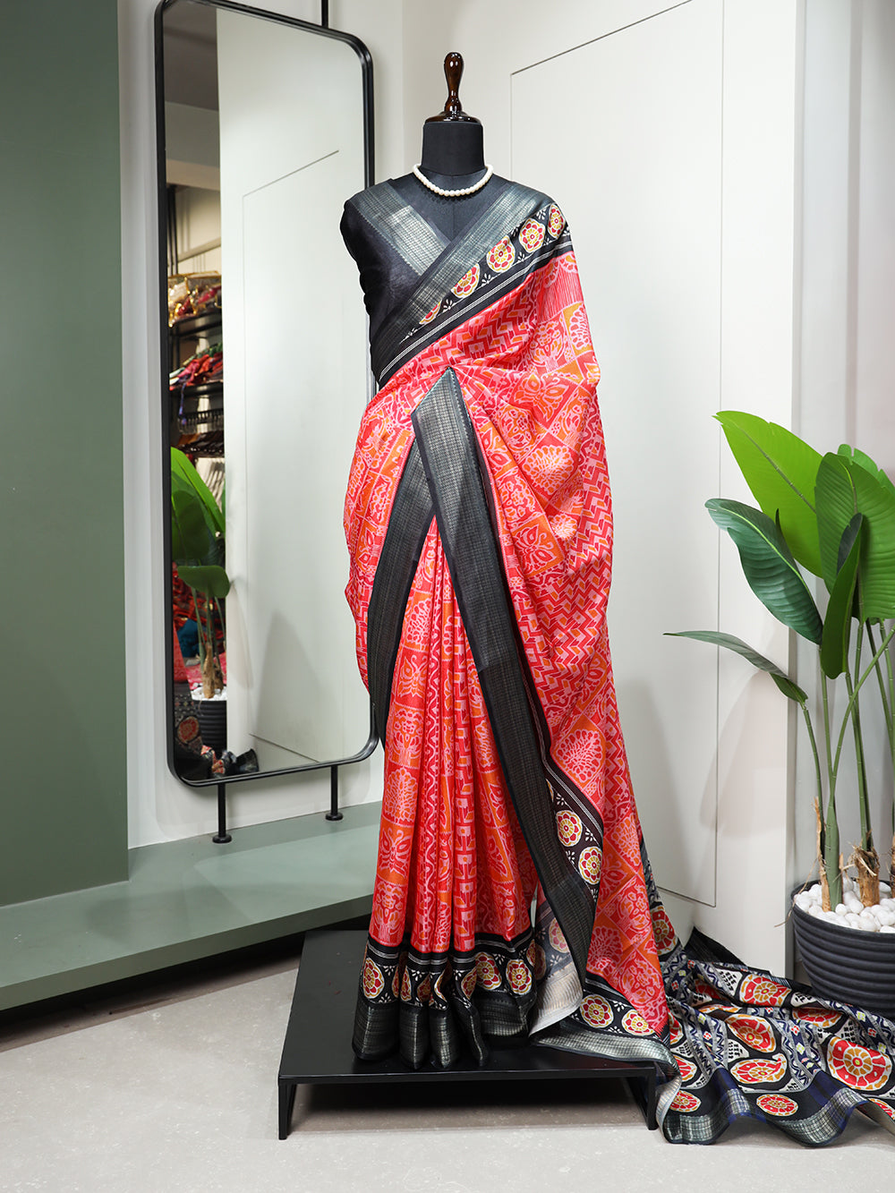 Multi Color Printed With Zari Border Dola Silk Latest Wedding Collection Saree Colorful Saree