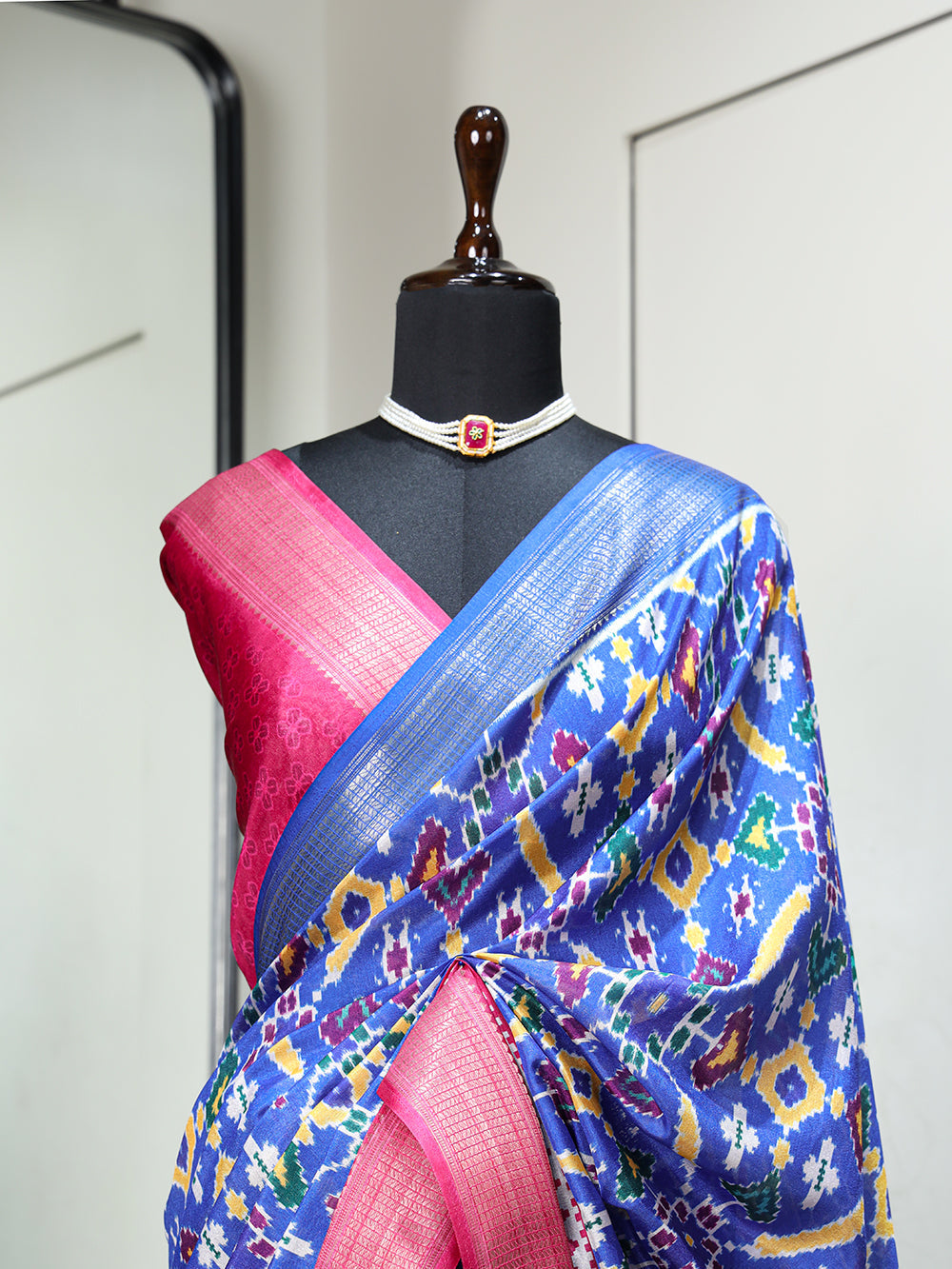 Blue Color Digital Patola Printed Dola Silk Saree - Colorful Saree