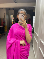 Pink Color Sequins And Zari Work Viscose Chanderi Saree - Colorful Saree