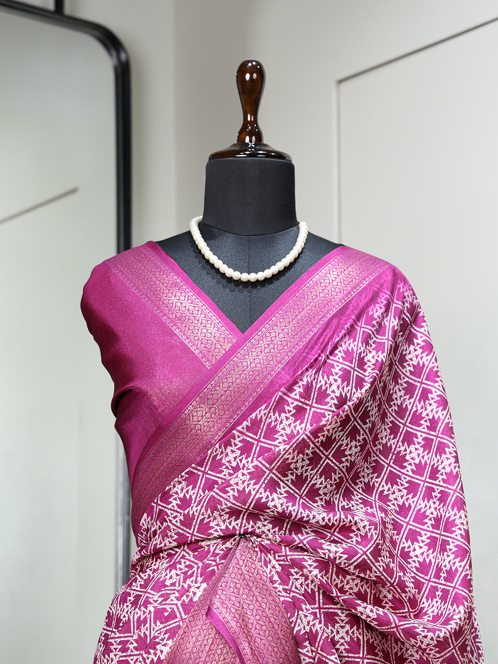 Purple Color Printed With Zari Border Dola Silk Saree Colorful Saree